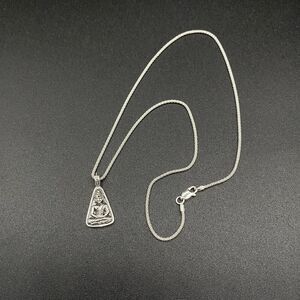Buddha Sterling Silver Necklace Popcorn Chain